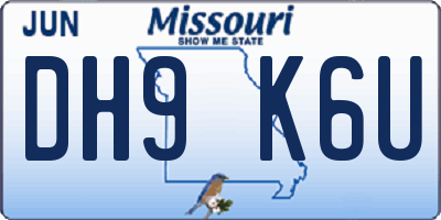 MO license plate DH9K6U