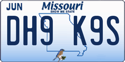MO license plate DH9K9S