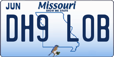 MO license plate DH9L0B