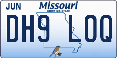 MO license plate DH9L0Q