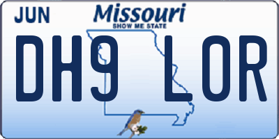 MO license plate DH9L0R