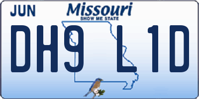 MO license plate DH9L1D