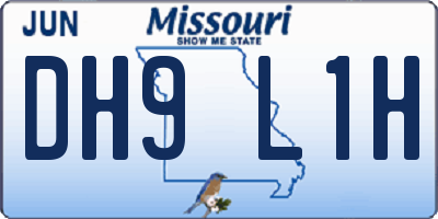 MO license plate DH9L1H