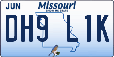 MO license plate DH9L1K