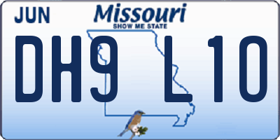 MO license plate DH9L1O