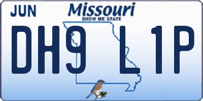 MO license plate DH9L1P