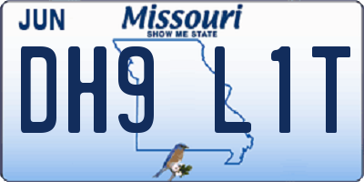 MO license plate DH9L1T