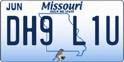 MO license plate DH9L1U