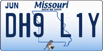 MO license plate DH9L1Y