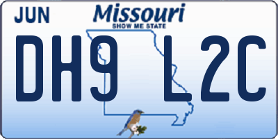 MO license plate DH9L2C