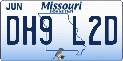 MO license plate DH9L2D