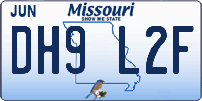 MO license plate DH9L2F