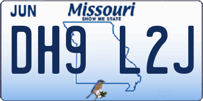 MO license plate DH9L2J