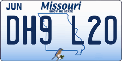 MO license plate DH9L2O