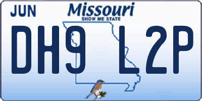 MO license plate DH9L2P
