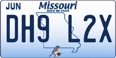 MO license plate DH9L2X