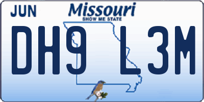MO license plate DH9L3M