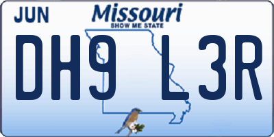 MO license plate DH9L3R