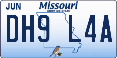 MO license plate DH9L4A