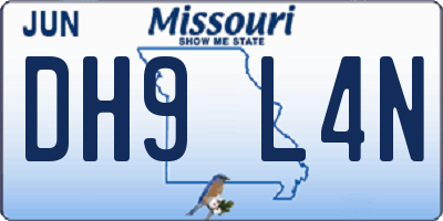 MO license plate DH9L4N
