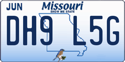 MO license plate DH9L5G