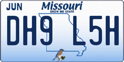 MO license plate DH9L5H