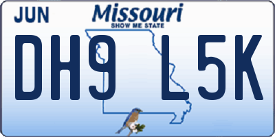 MO license plate DH9L5K