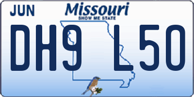 MO license plate DH9L5O