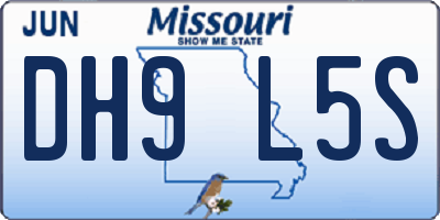 MO license plate DH9L5S