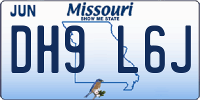 MO license plate DH9L6J