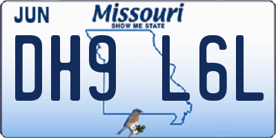 MO license plate DH9L6L
