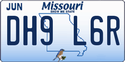 MO license plate DH9L6R