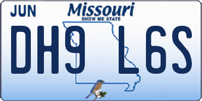 MO license plate DH9L6S