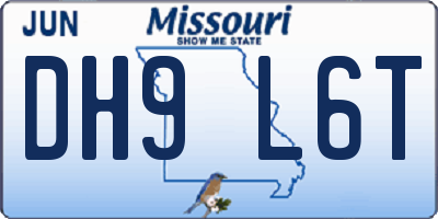 MO license plate DH9L6T