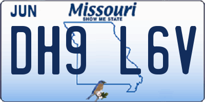 MO license plate DH9L6V