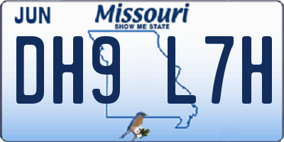 MO license plate DH9L7H