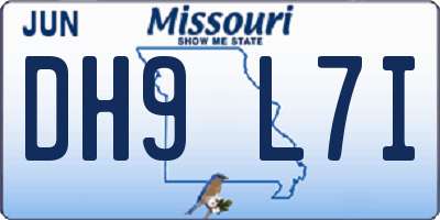 MO license plate DH9L7I