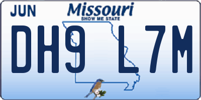 MO license plate DH9L7M