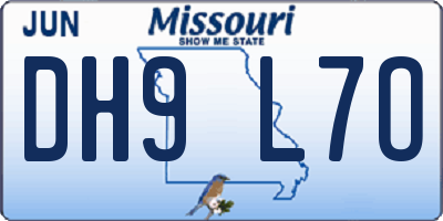 MO license plate DH9L7O