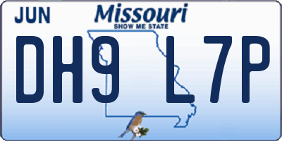 MO license plate DH9L7P
