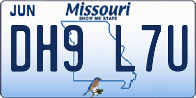 MO license plate DH9L7U