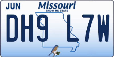 MO license plate DH9L7W