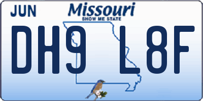 MO license plate DH9L8F