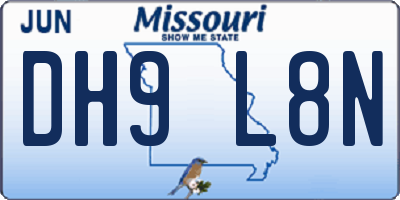 MO license plate DH9L8N