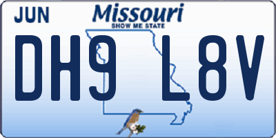 MO license plate DH9L8V