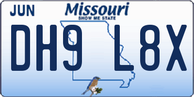 MO license plate DH9L8X