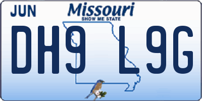 MO license plate DH9L9G