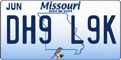 MO license plate DH9L9K