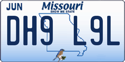 MO license plate DH9L9L