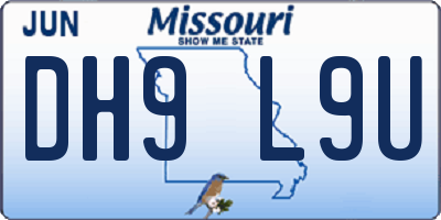 MO license plate DH9L9U